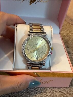 NIB Baby Phat urban glam Two-Tone Gold and Silver Women's chain link Watch